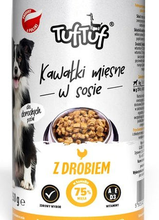 TUF TUF Kawałki mięsne z drobiem dla psa puszka 415g