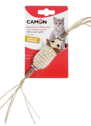 Camon Cat Toy Matatabi Kij z myszą jutową