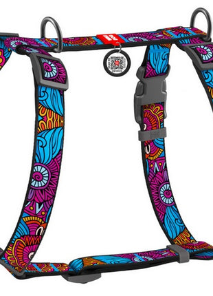 Collar WauDog Nylon Szelki nylonowe anatomiczne w kształcie litery H, z QR-paszportem, plastikowy fastex, wzór LATO, rozmiar M 20mm