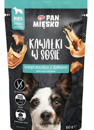 Pan Mięsko Karma mokra dla psa - wieprzowina z dzikiem kawałki w sosie saszetka 150g