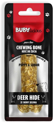 BUBAlicious Pure Line Kość do żucia Puppy & Senior ze skóry jelenia 12 cm [8711]