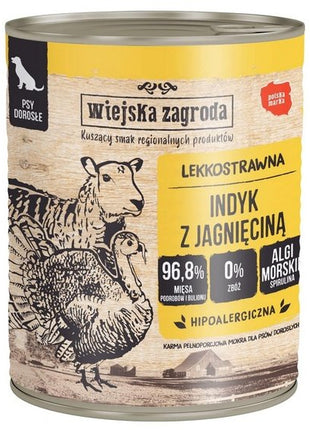 Wiejska Zagroda Indyk z jagnięciną puszka 800g