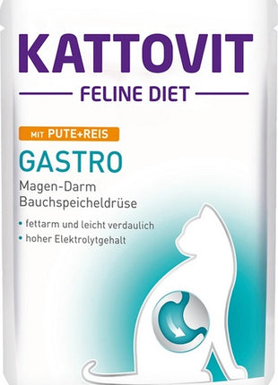 Kattovit Feline Diet Gastro indyk i ryż saszetka 85g