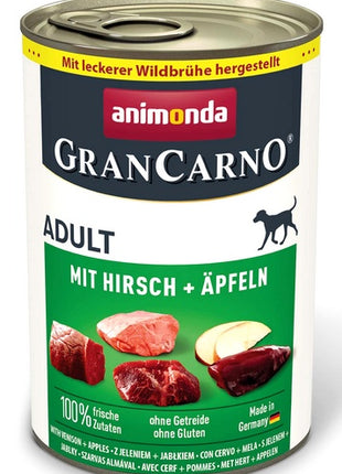 Animonda GranCarno Original Adult Rind Hirsch Apfel Wołowina, Jeleń + Jabłko puszka 400g