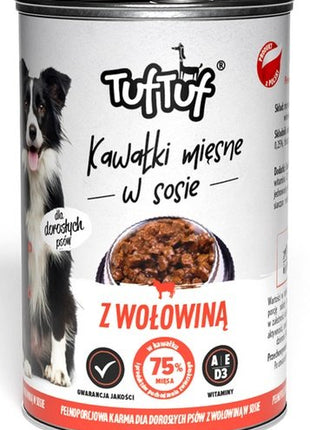 TUF TUF Kawałki mięsne z wołowiną dla psa puszka 415g