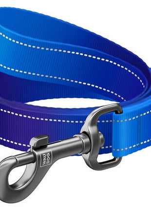 Collar WauDog Nylon Mono Smycz nylonowa odblaskowa L-XXL 25mm/200cm niebieska