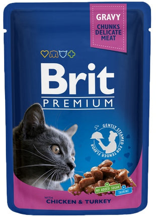 Brit Premium Cat Adult Kurczak + Indyk saszetka 100g