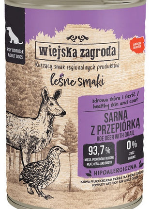 Wiejska Zagroda Leśne Smaki Sarna z przepiórką puszka 400g