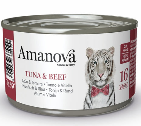 Amanova Cat Tuna & Beef - tuńczyk i wołowina w bulionie puszka 70g [16]