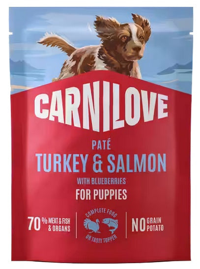 Carnilove Dog Turkey & Salmon Puppy - indyk i łosoś saszetka 300g