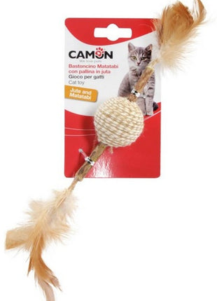 Camon Cat Toy Matatabi Kij z piłką jutową