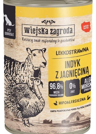 Wiejska Zagroda Indyk z jagnięciną puszka 400g