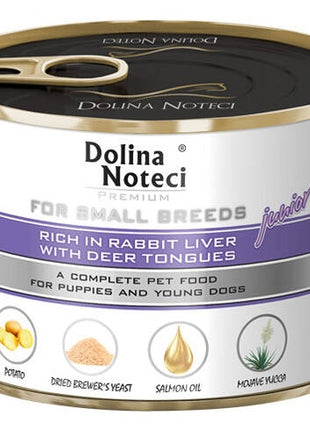 Dolina Noteci Premium Pies Mały Junior wątróbka królika i ozory jeleni 185g
