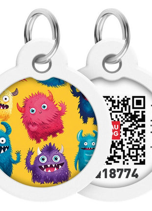 Collar WauDog Smart ID Zawieszka z QR-paszportem okrągła 3cm futrzane potwory