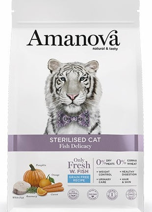 Amanova Cat Sterilised Fish Delicacy - biała ryba 1,5kg