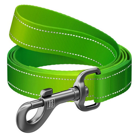 Collar WauDog Nylon Mono Smycz nylonowa odblaskowa M 20mm/200cm jasnozielona