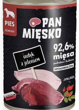 Pan Mięsko Karma mokra dla psa Indyk z jeleniem puszka 400g