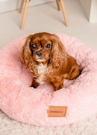 MIMIKO Pets Legowisko Shaggy okrągłe L 60cm różowe