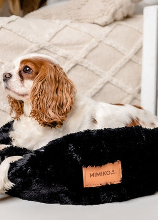 MIMIKO Pets Legowisko Shaggy okrągłe L 60cm czarne
