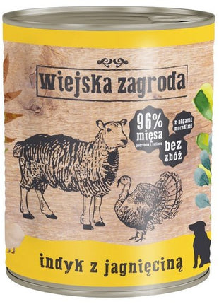 Wiejska Zagroda Indyk z jagnięciną puszka 800g