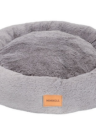 MIMIKO Pets Legowisko Shaggy okrągłe XL 75cm szare