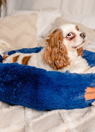 MIMIKO Pets Legowisko Shaggy okrągłe L 60cm chabrowe