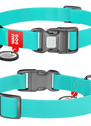 Collar WauDog Waterproof Obroża wodoodporna z QR-paszportem, akumulująca światło, plastikowy fastex, 25mm/34-49cm