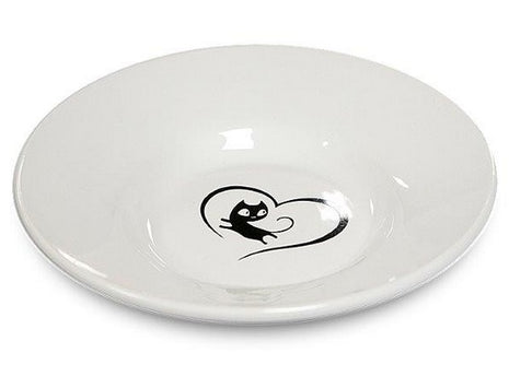Yarro/Moderna Miska ceramiczna dla kota z serduszkiem biała [Y2752]