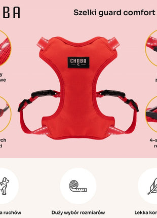 CHABA Szelki Guard Comfort Classic S czerwone