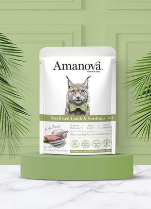 Amanova Cat Sterilised Lamb & Sardines - jagnięcina i sardynki saszetka 85g [P13]