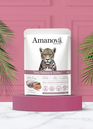 Amanova Cat Tasty Salmon & Turkey - łosoś i indyk saszetka 85g [P11]