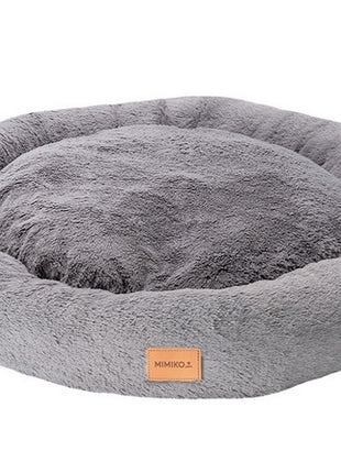 MIMIKO Pets Legowisko Shaggy okrągłe XXL 100cm szare