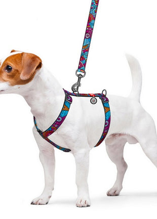 Collar WauDog Nylon Szelki nylonowe anatomiczne w kształcie litery H, z QR-paszportem, plastikowy fastex, wzór LATO, rozmiar M 20mm