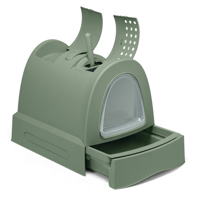 Kuweta dla kota Imac Zuma 2nd Life z wysuwaną szufladą, zielona