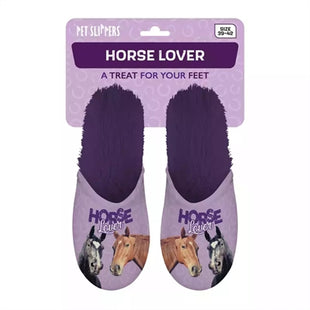 Merkloos Pantoffel Horse Lover Paars