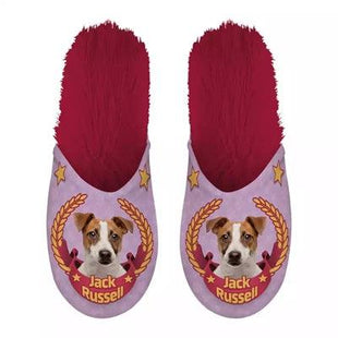 Merkloos Pantoffel Jack Russel Roze / Fuchsia