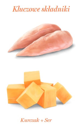 Amanova Cat Chicken & Cheese - kurczak i ser w bulionie puszka 70g [02]