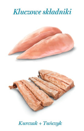 Amanova Cat Chicken & Tuna - kurczak i tuńczyk w bulionie puszka 70g [05]