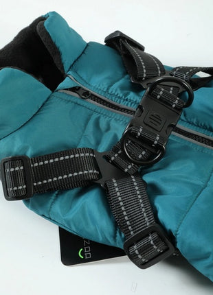 Zolux Kurtka puchowa z szelkami dla psa R.35 niebieska