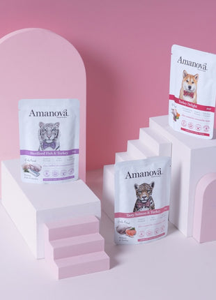 Amanova Cat Sterilised Fish & Turkey - biała ryba i indyk saszetka 85g [P12]