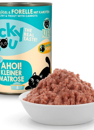 Lucky Lou Lifestage Kitten Drób i pstrąg puszka 400g