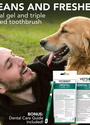 Vet's Best Dental żel + szczoteczka zestaw Adult
