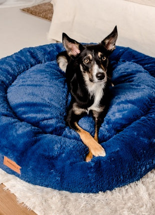 MIMIKO Pets Legowisko Shaggy okrągłe XXL 100cm chabrowe