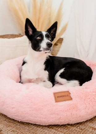 MIMIKO Pets Legowisko Shaggy okrągłe XL 75cm różowe