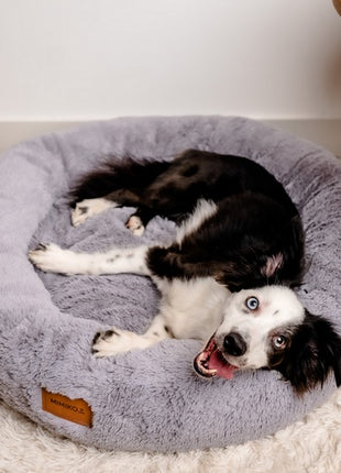 MIMIKO Pets Legowisko Shaggy okrągłe XL 75cm szare