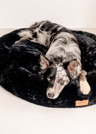 MIMIKO Pets Legowisko Shaggy okrągłe XXL 100cm czarne