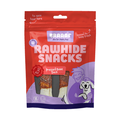 Braaaf Rawhide Pressed Bone Eend