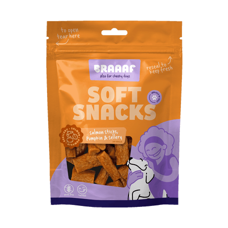 Braaaf Soft Snack met Zalm pompoen en selderij