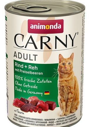 Animonda Carny Adult Wołowina, Sarnina + Borówka puszka 400g
