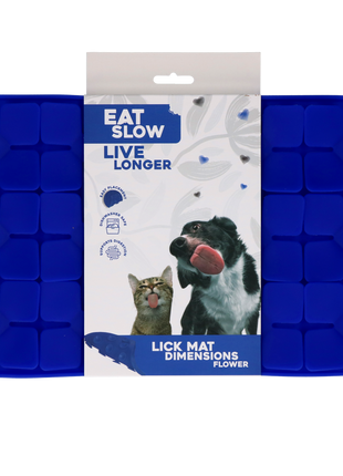 Eat Slow Live Longer Lick Mat Dimensions Flower Blauw
